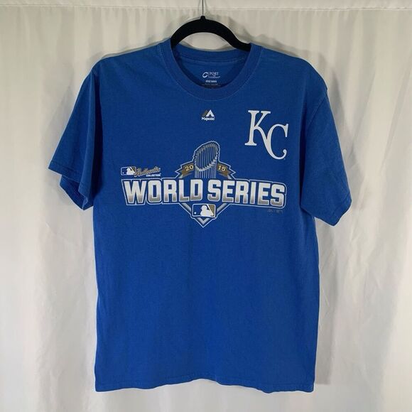 Majestic Other - Kansas City Royals 2015 World Series Champs Men's Medium Blue Short Sleeve